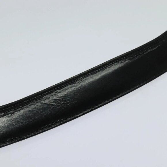 LOUIS VUITTON Belt Leather 29.9""""""""-34.3"""""""" Black Silver M9831 LV A... - Picture 5 of 16